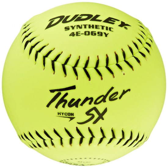 Dudley NSA Thunder SY Hycon 12" 52/275 Synthetic Slowpitch Softballs: 4E-069Y - Diamond Sport Gear