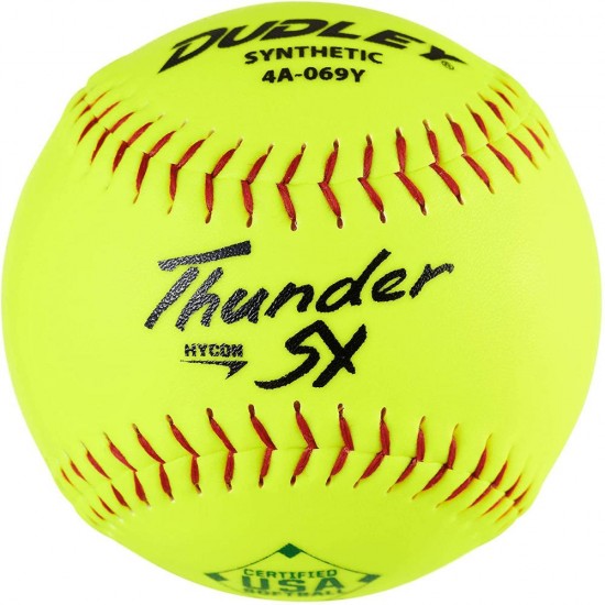 Dudley ASA Thunder SY Hycon 12" 52/300 Synthetic Slowpitch Softballs: 4A-069Y - Diamond Sport Gear