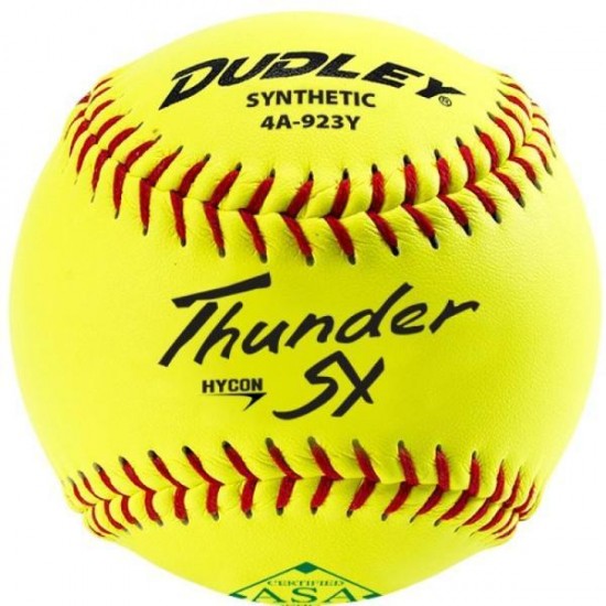 Dudley ASA Thunder SY Hycon 11" 52/300 Synthetic Slowpitch Softballs: 4A-923Y - Diamond Sport Gear