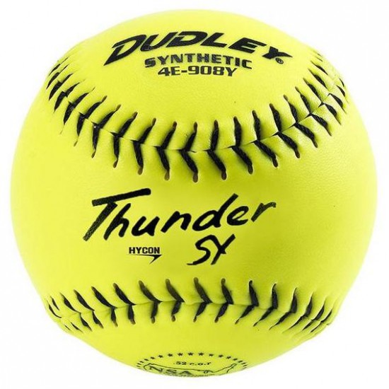 Dudley NSA Thunder SY Senior 12" 44/400 Synthetic Slowpitch Softballs: 4E-908Y - Diamond Sport Gear