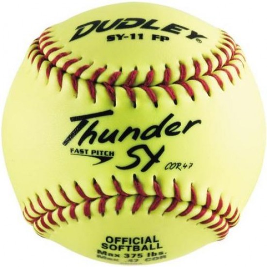 Dudley Non Association Thunder SY 11" 47/375 Synthetic Fastpitch Softballs: 43-712Y - Diamond Sport Gear