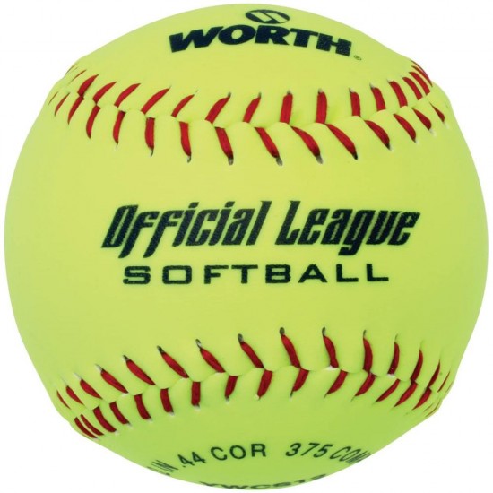 Worth Official League 12" 44/375 Synthetic Slowpitch Softballs: YWCS12 - Diamond Sport Gear